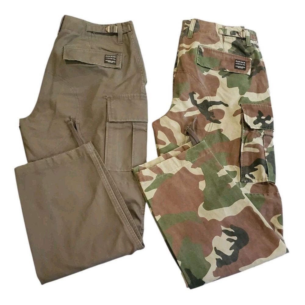 PacSun Men's Cargo Pants - Olive and Camouflage